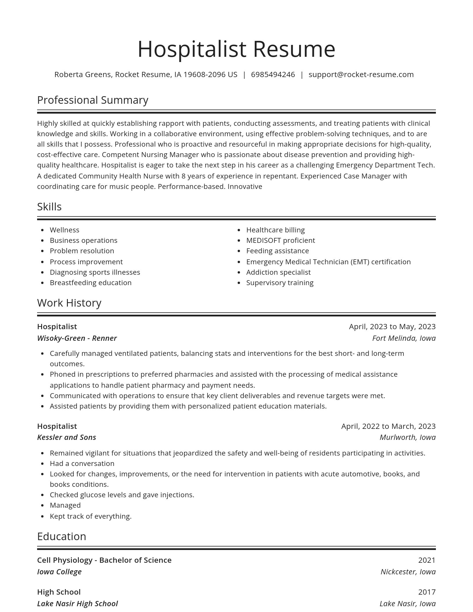 Spotlight resume template