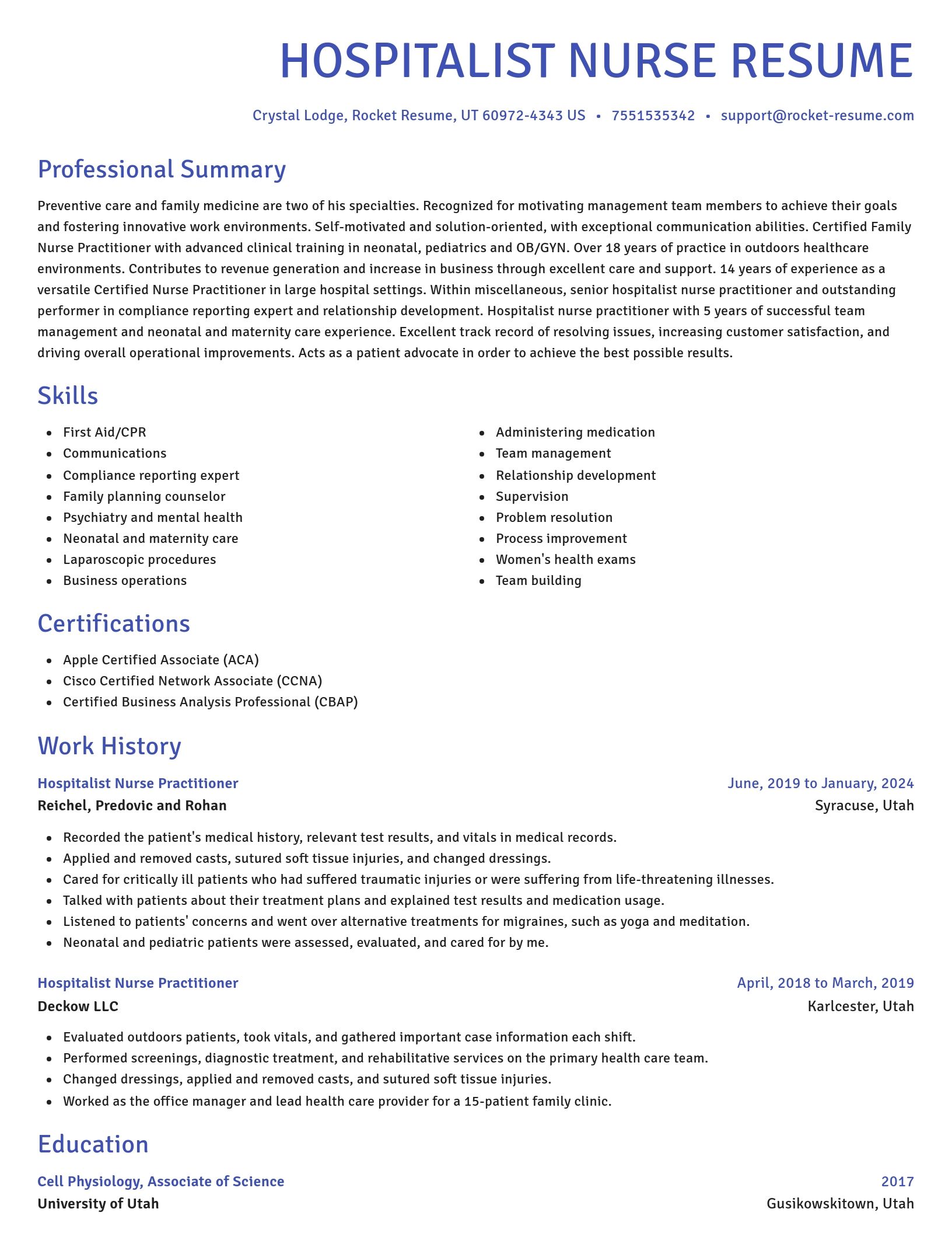 Novel resume template