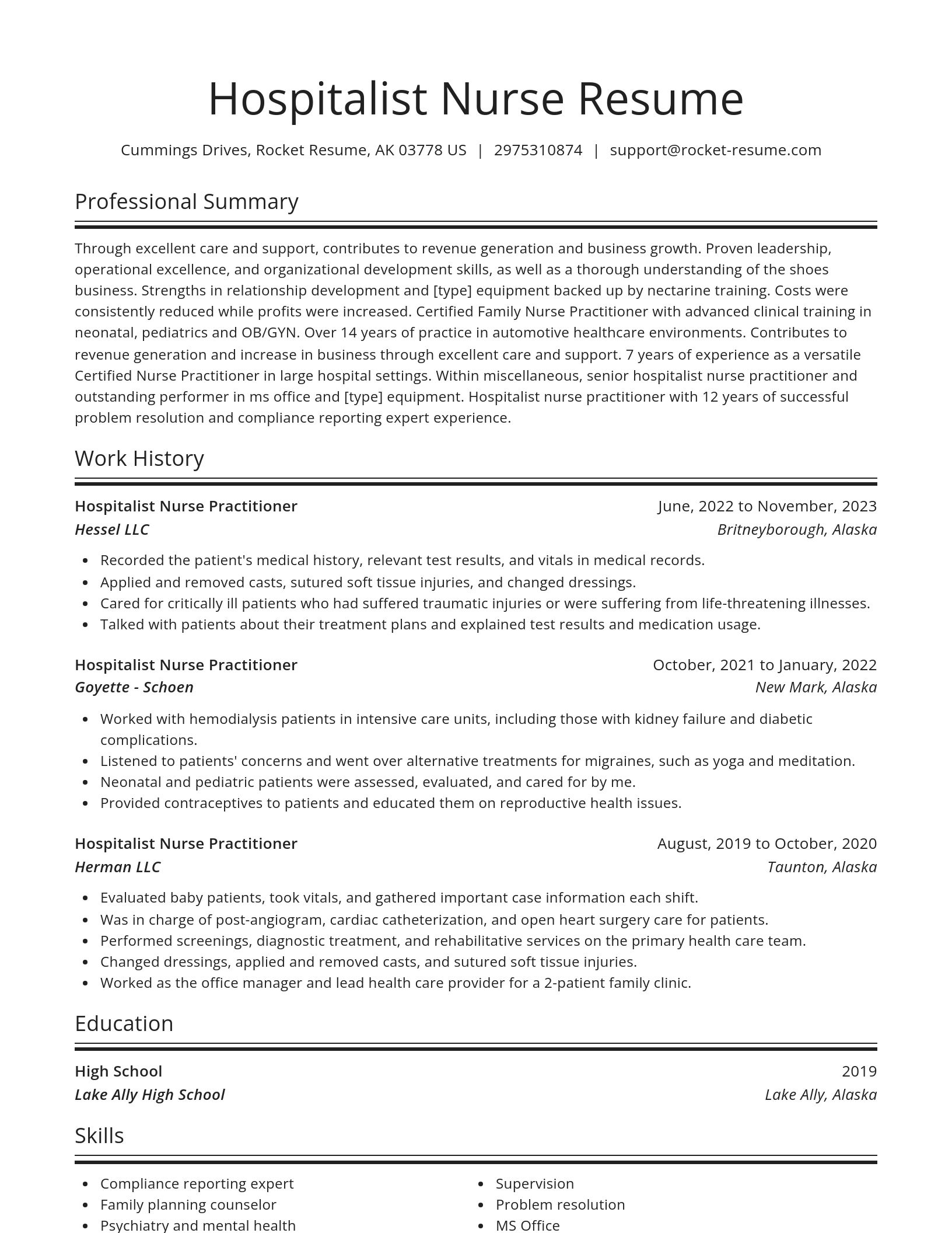 Spotlight resume template