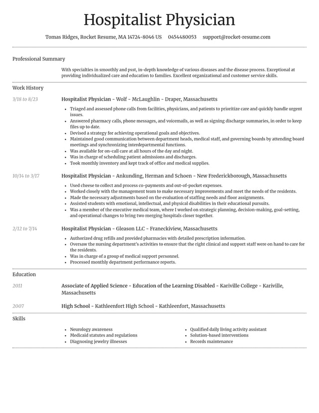 Dignified resume template