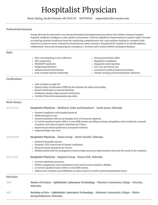 Dignified resume template