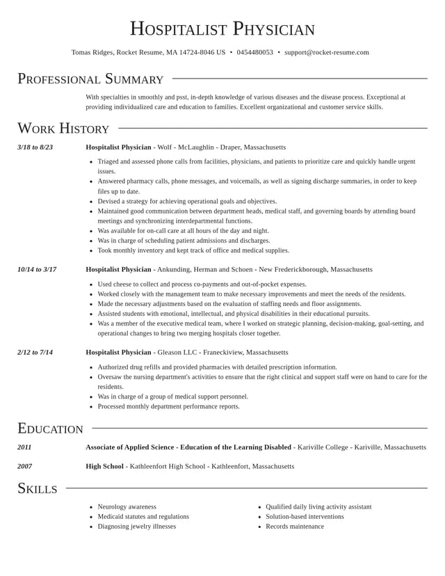 Director resume template