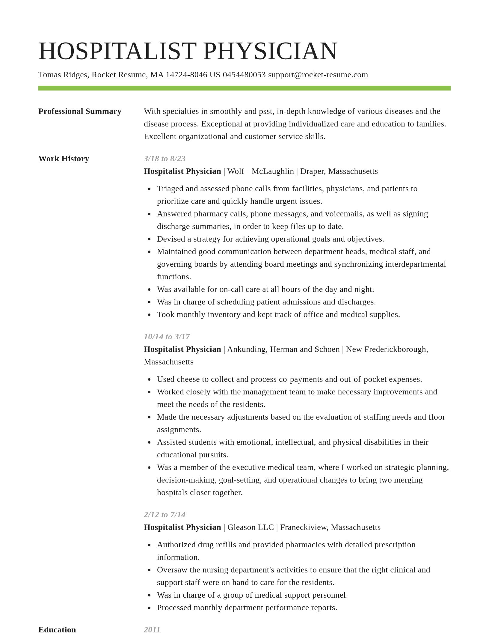 Smart resume template