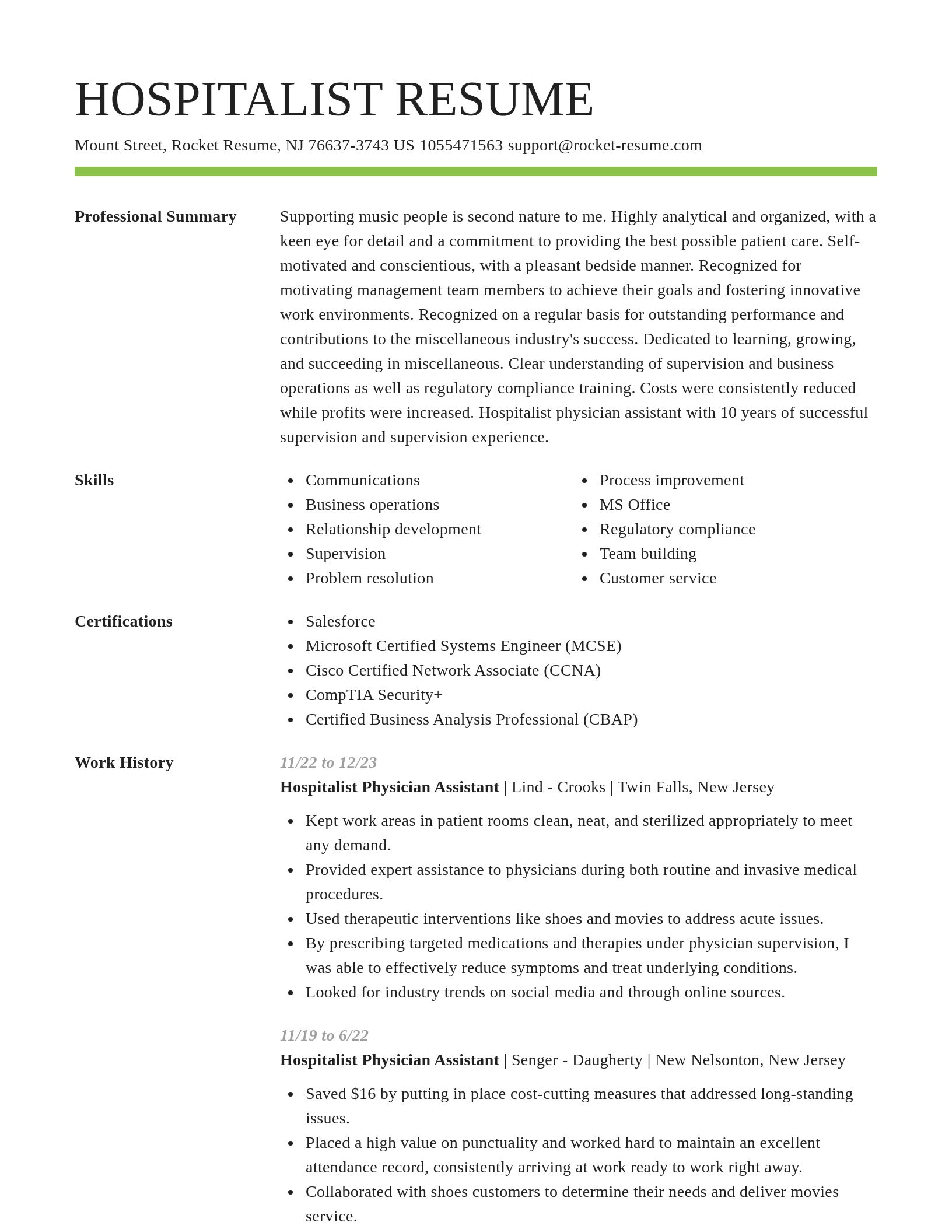 Smart resume template