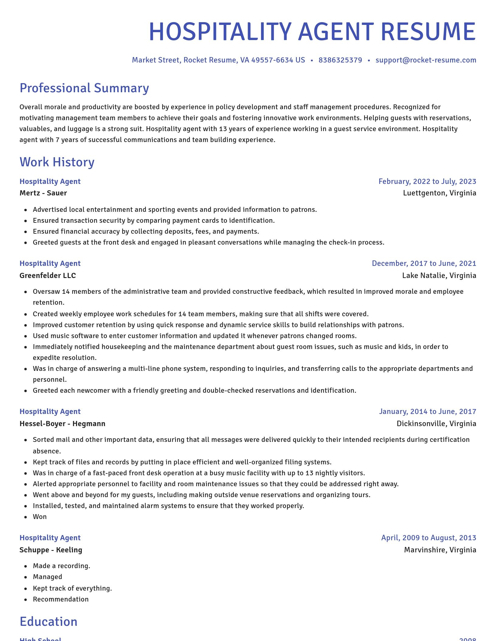 Novel resume template