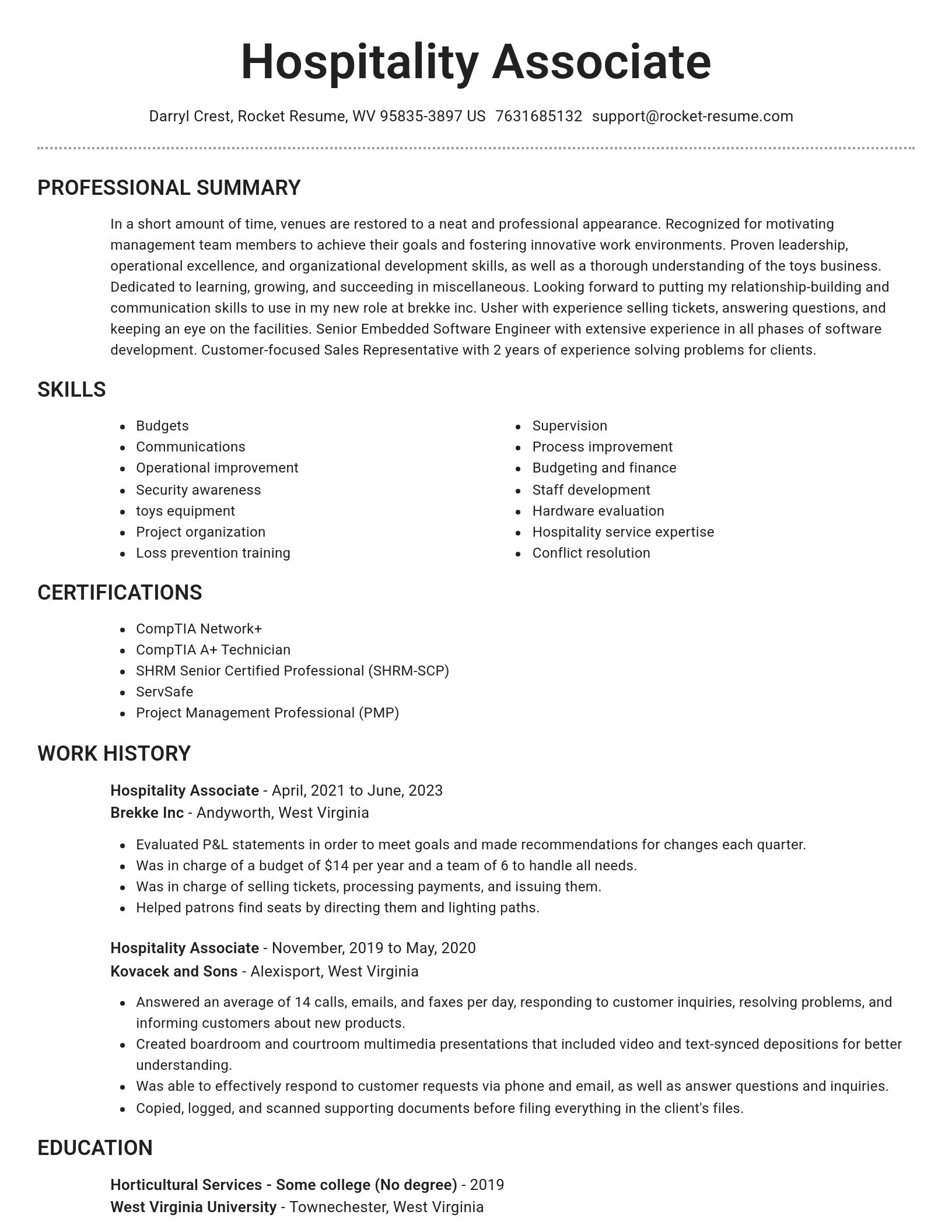 Brilliant resume template