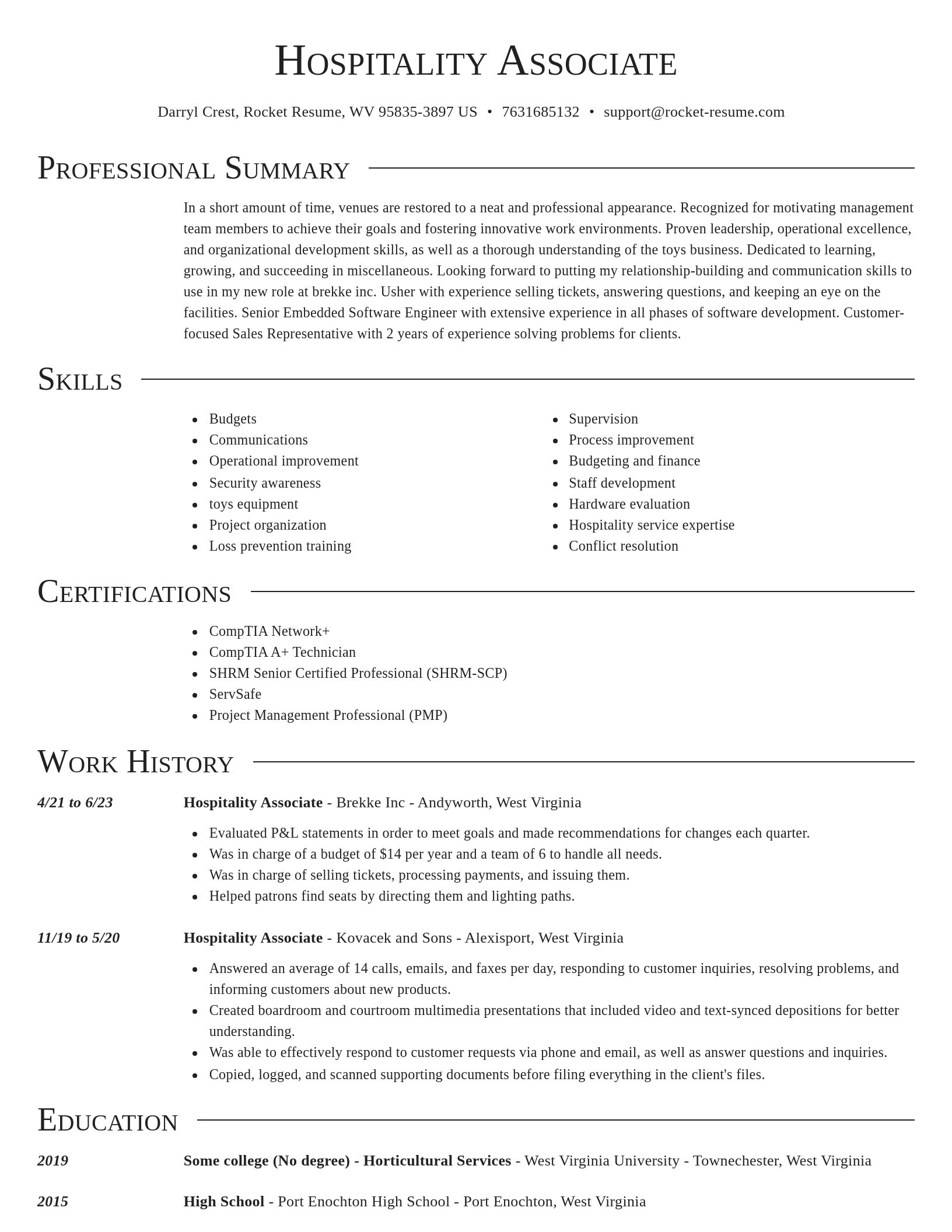 Director resume template
