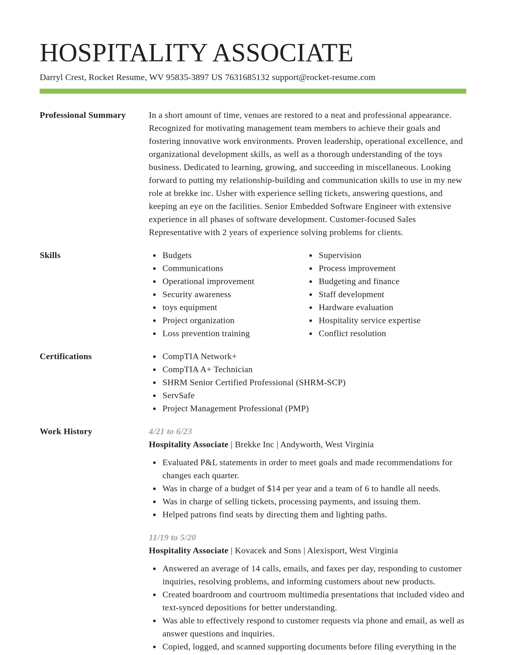 Smart resume template