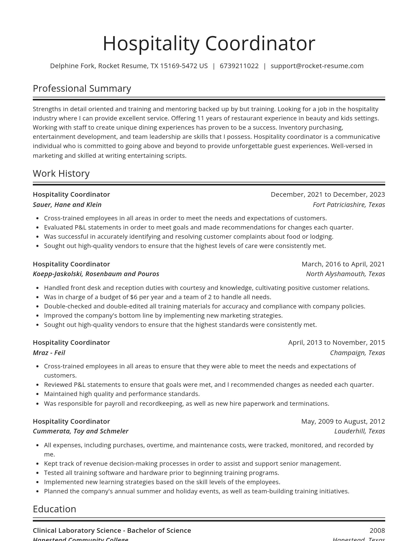 Spotlight resume template