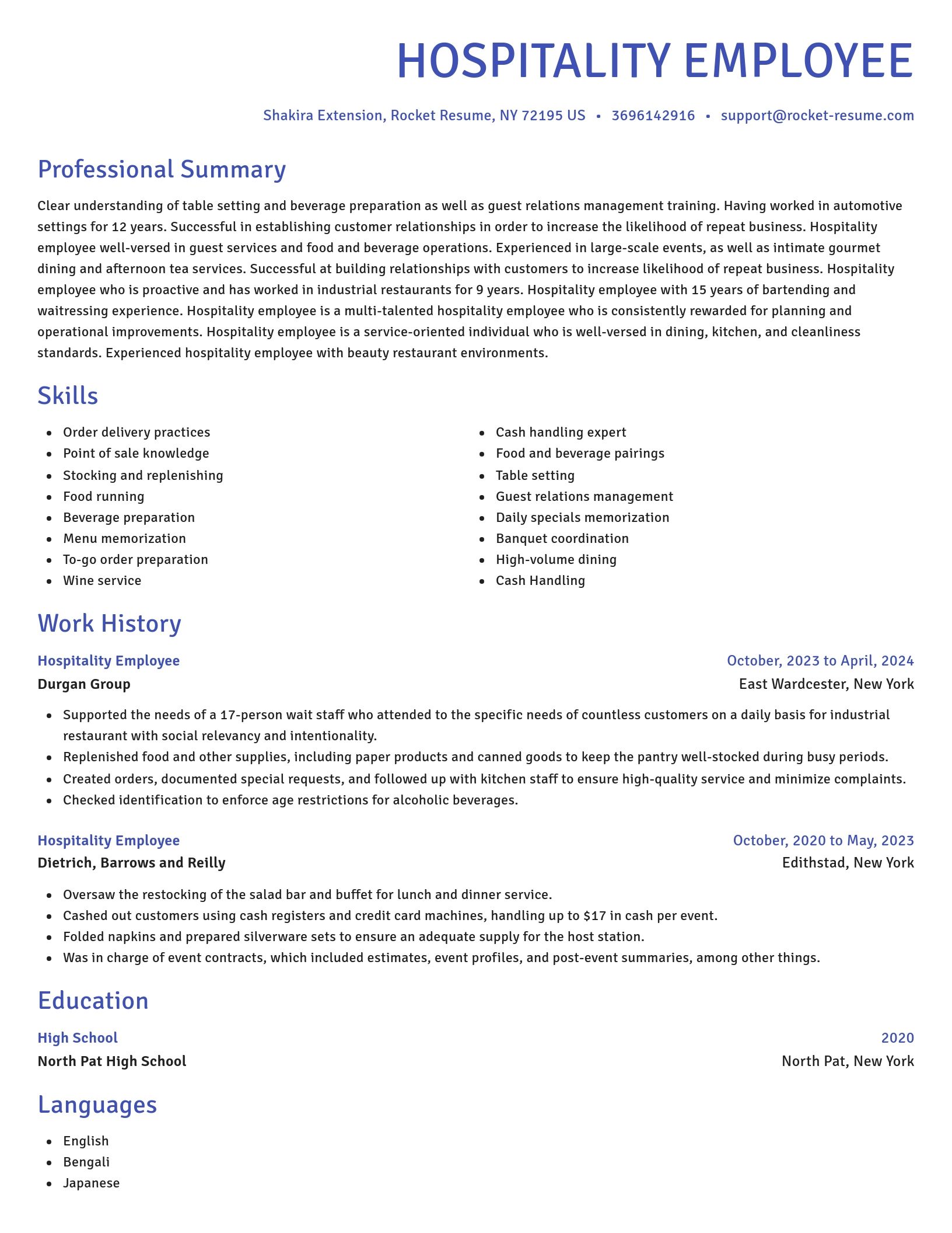 Novel resume template