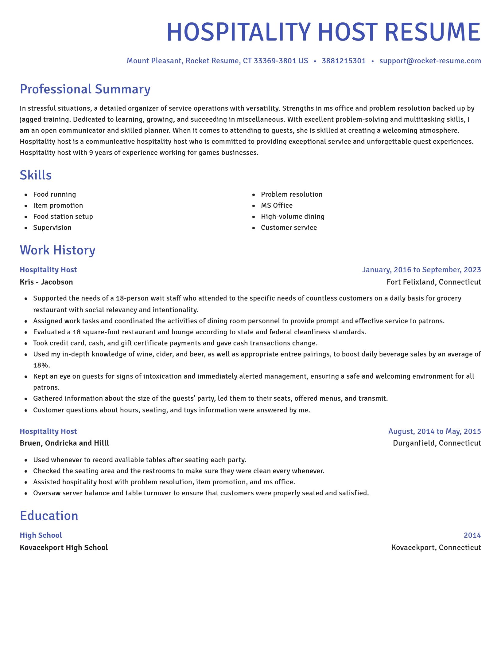Novel resume template