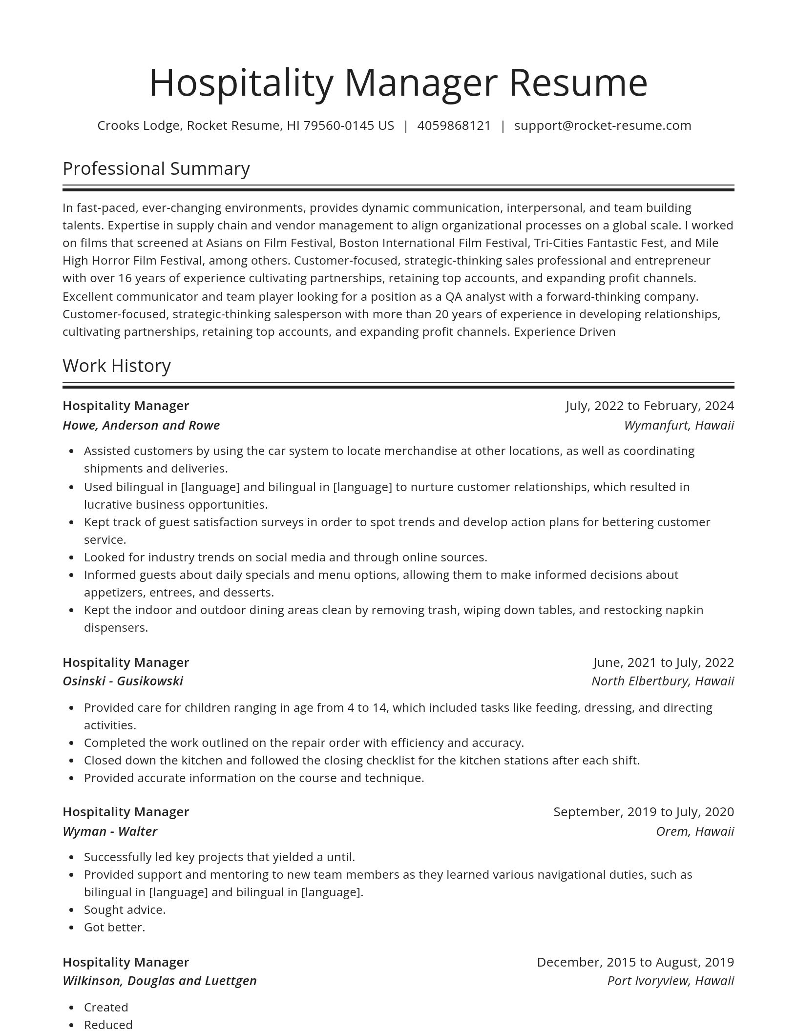 Spotlight resume template