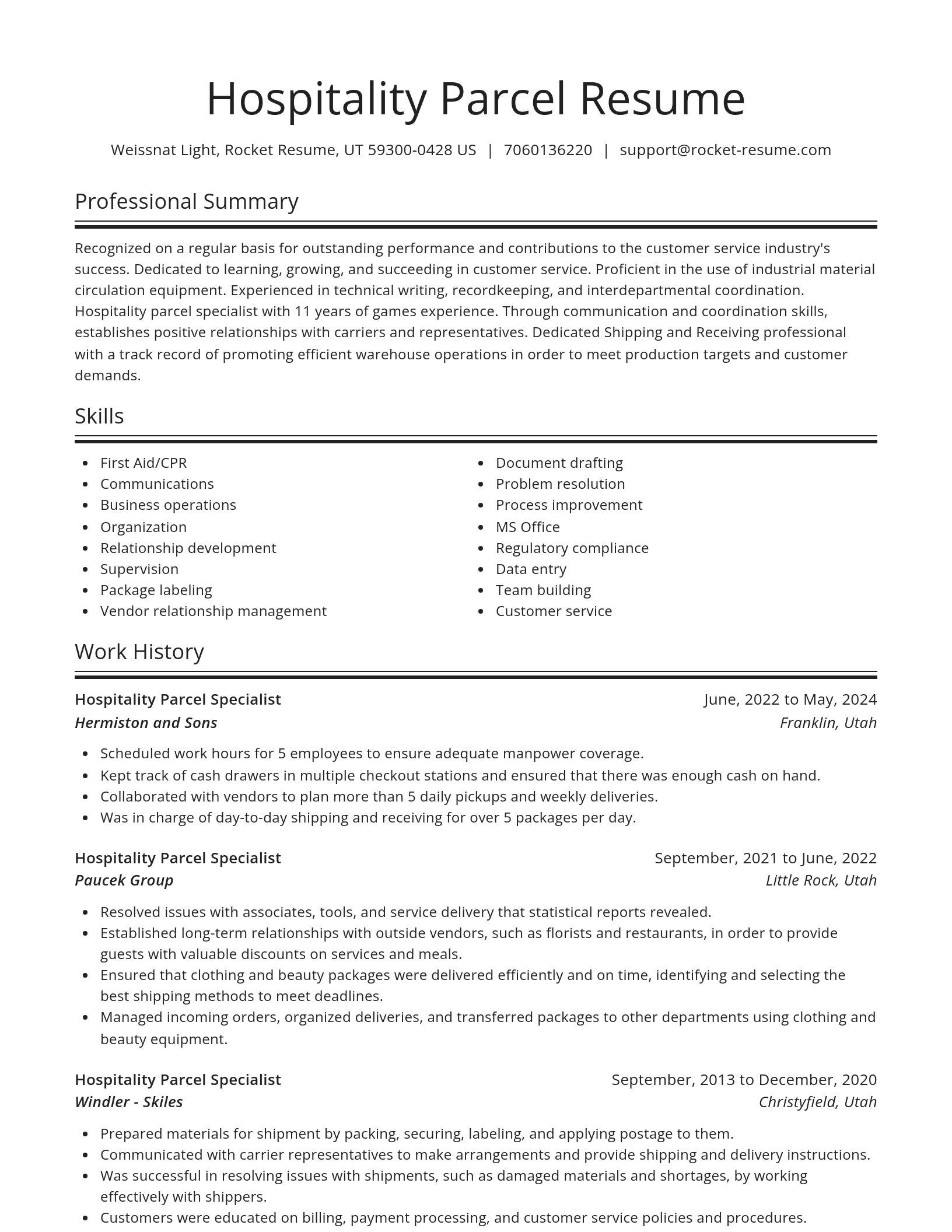Spotlight resume template
