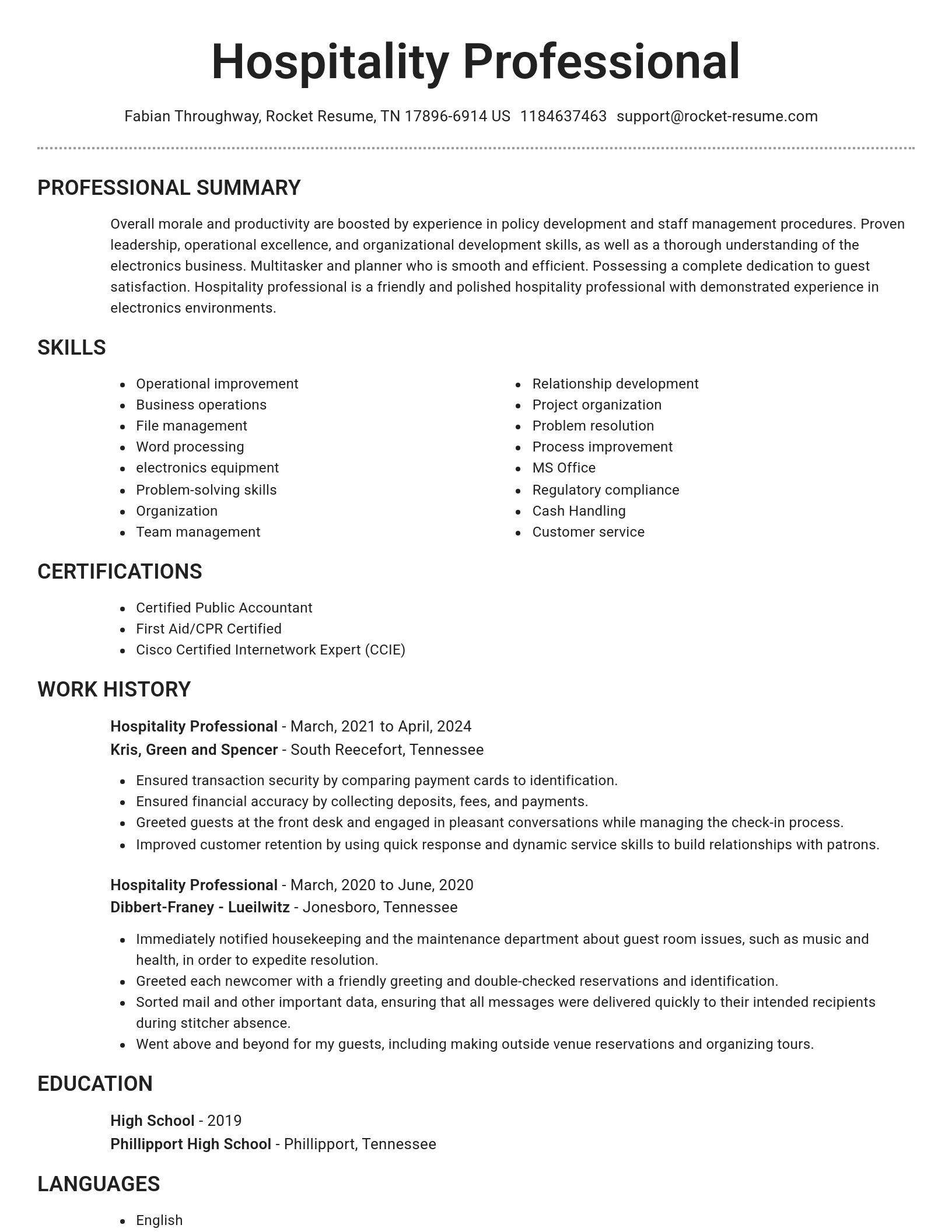 Brilliant resume template