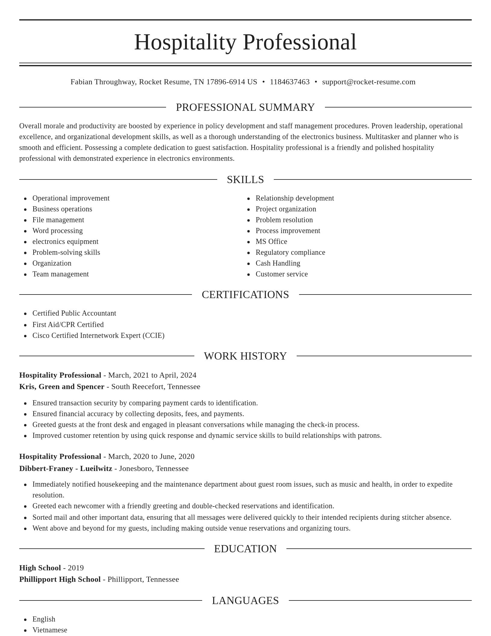Elegant resume template
