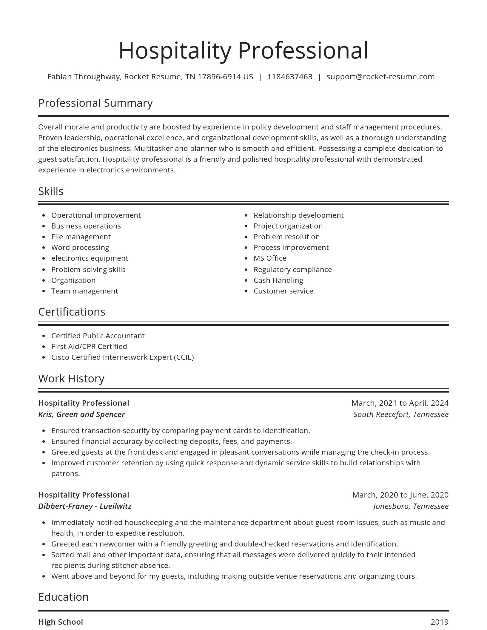Spotlight resume template