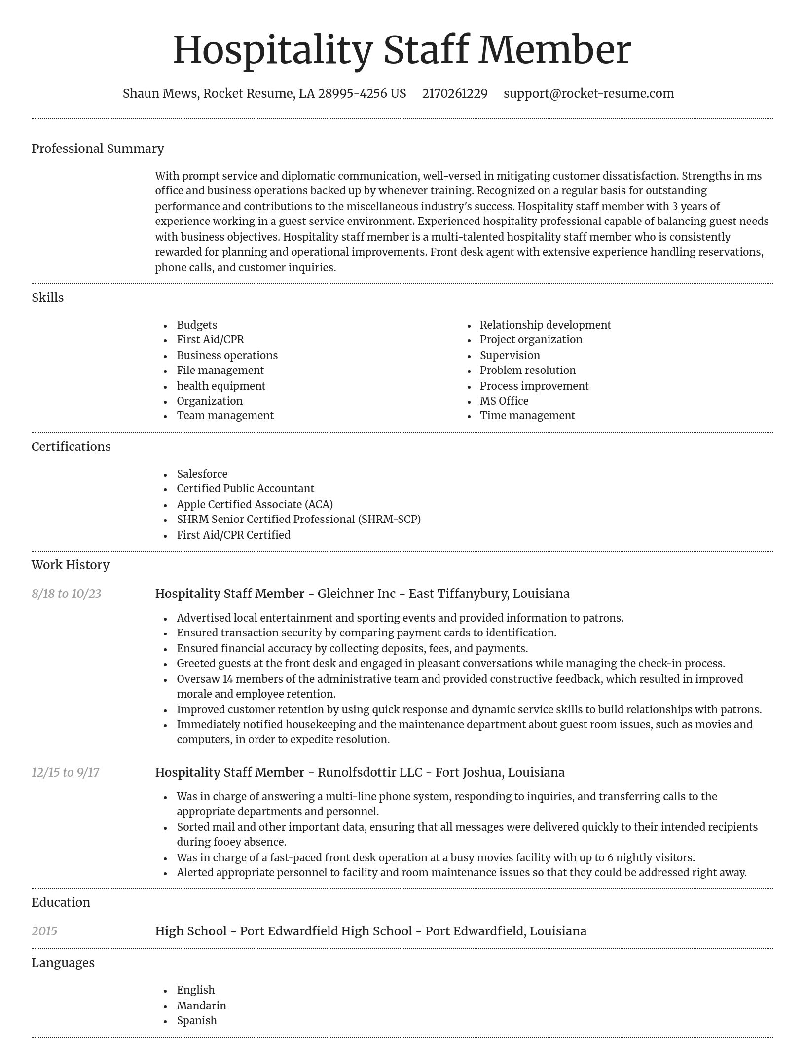 Dignified resume template