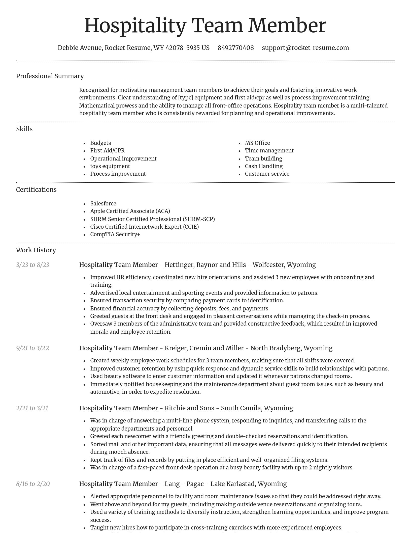 Dignified resume template