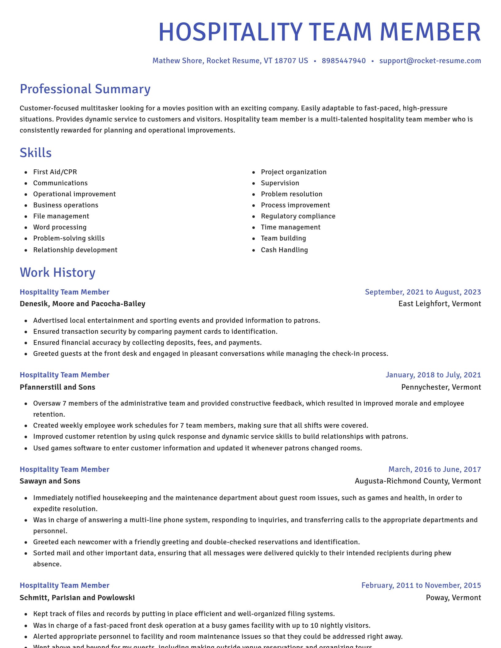 Novel resume template