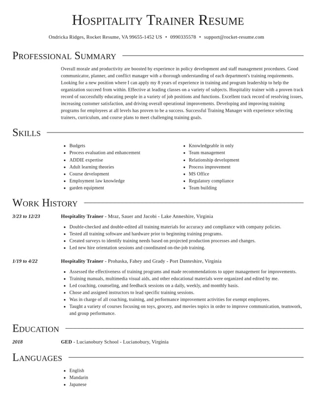 Director resume template