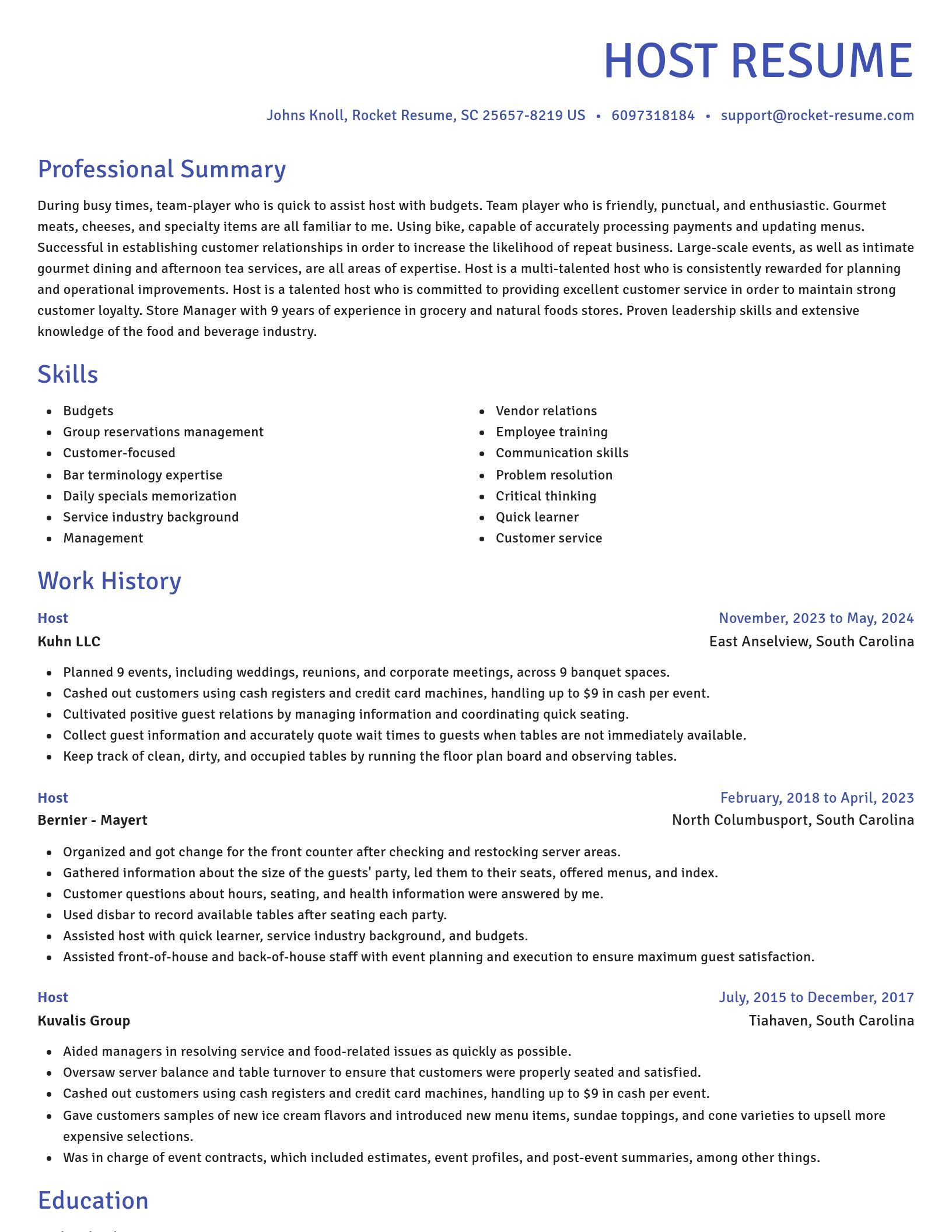Novel resume template