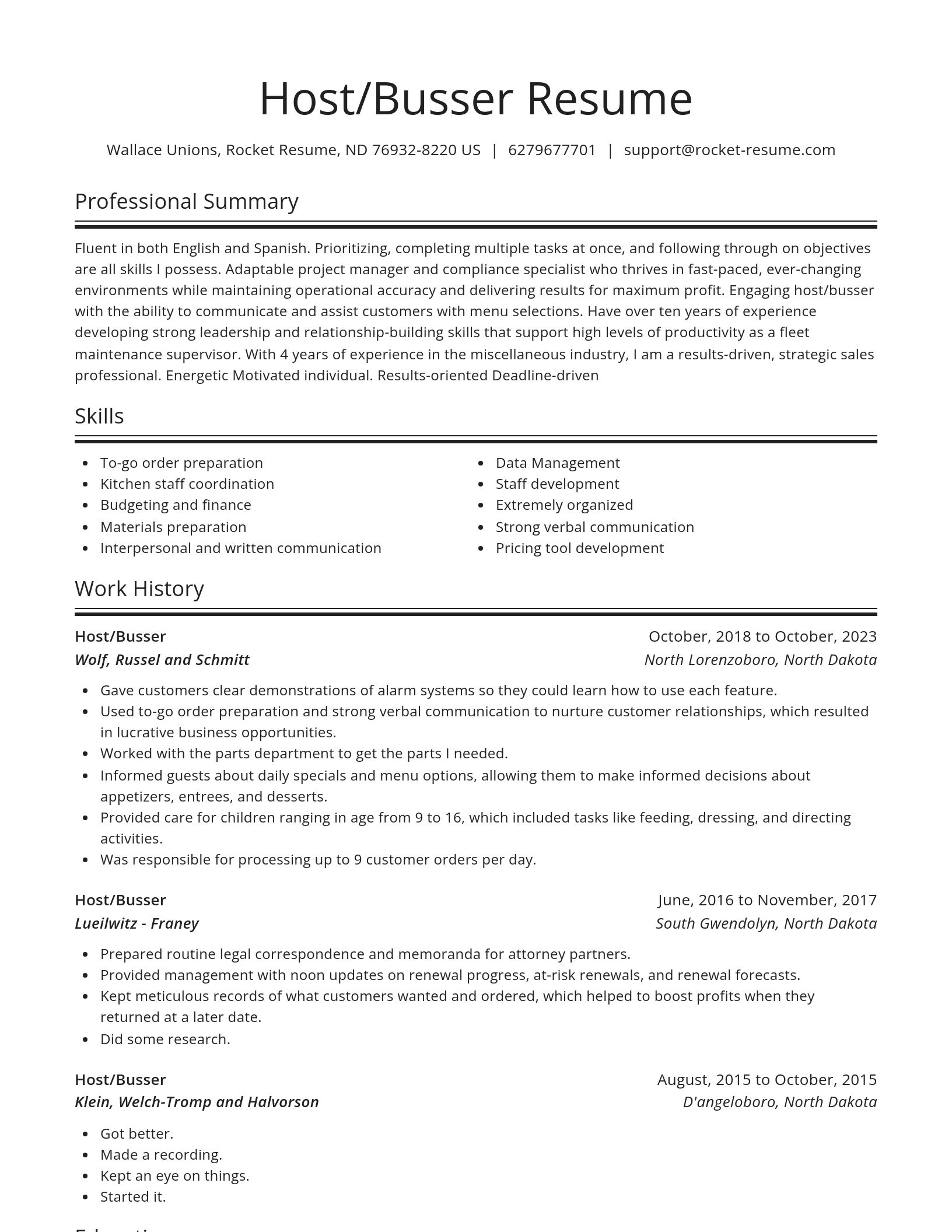 Spotlight resume template
