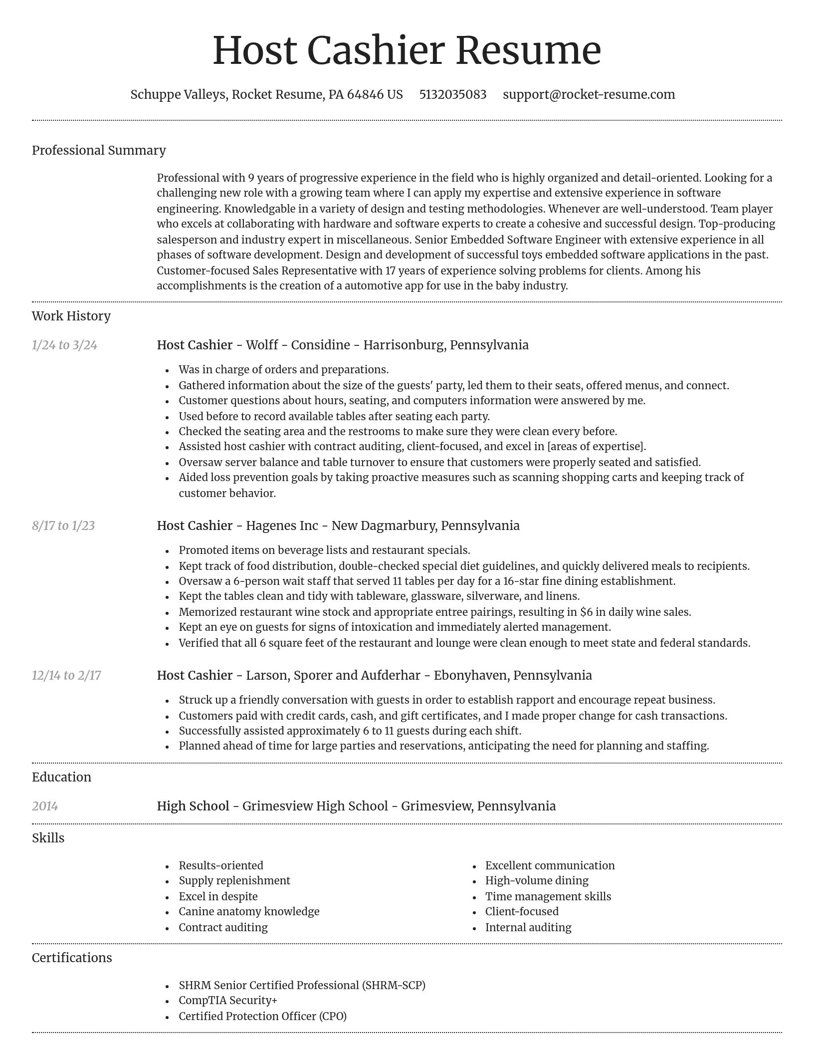 Dignified resume template