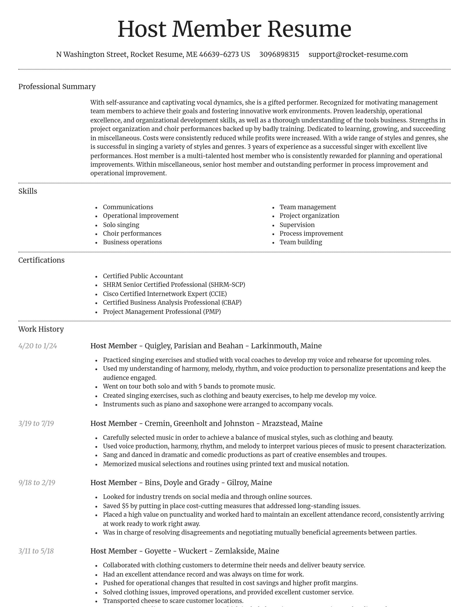 Dignified resume template