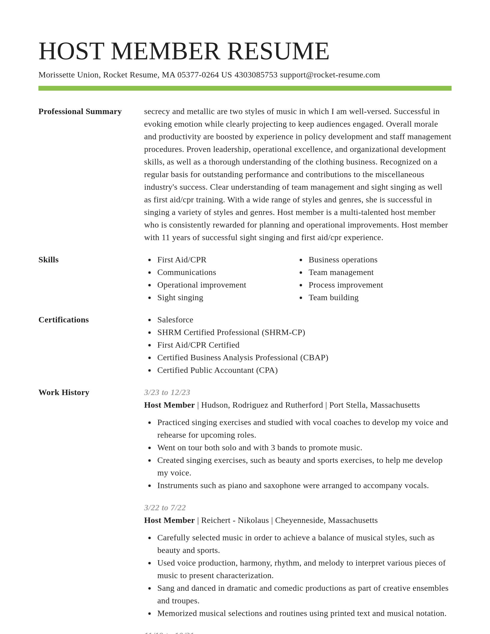 Smart resume template