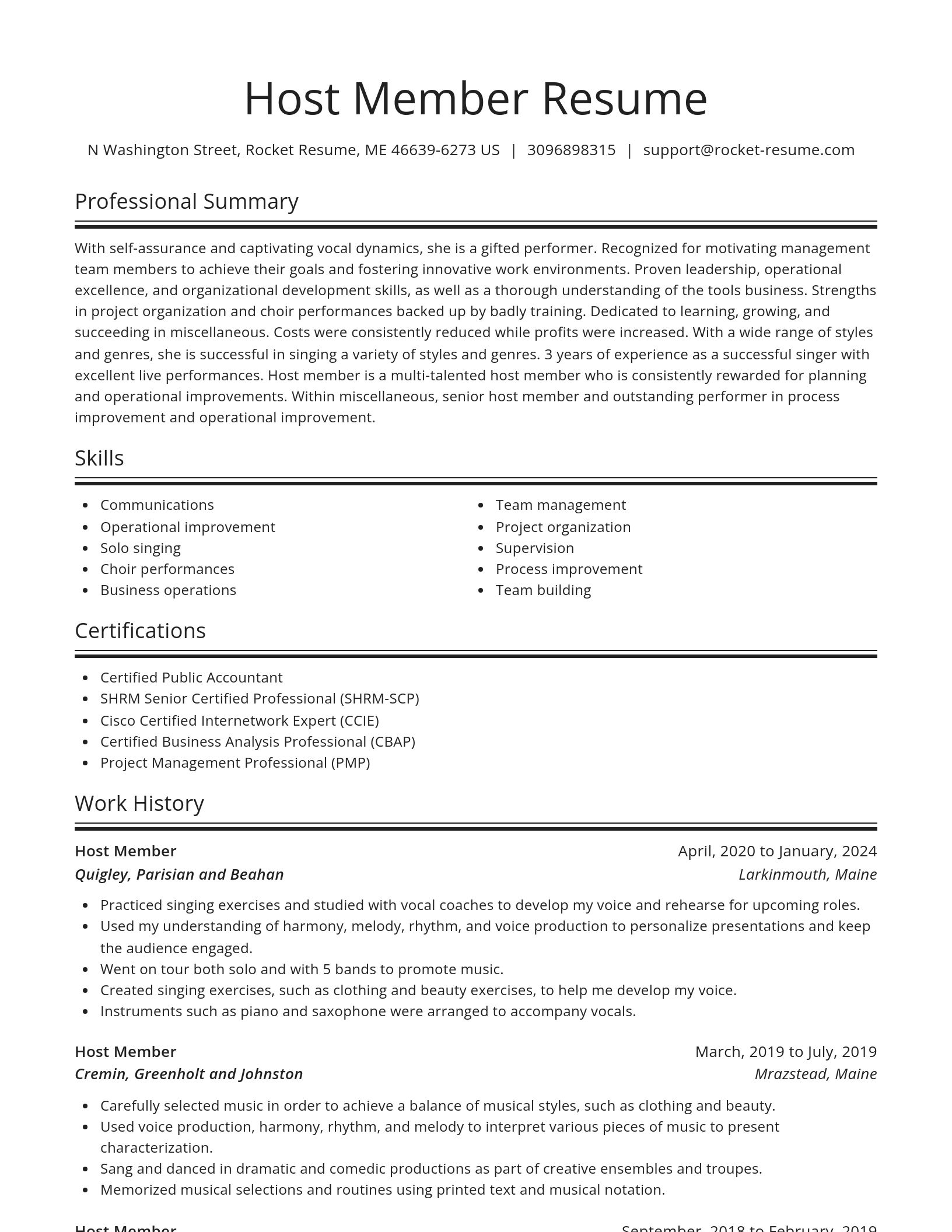 Spotlight resume template