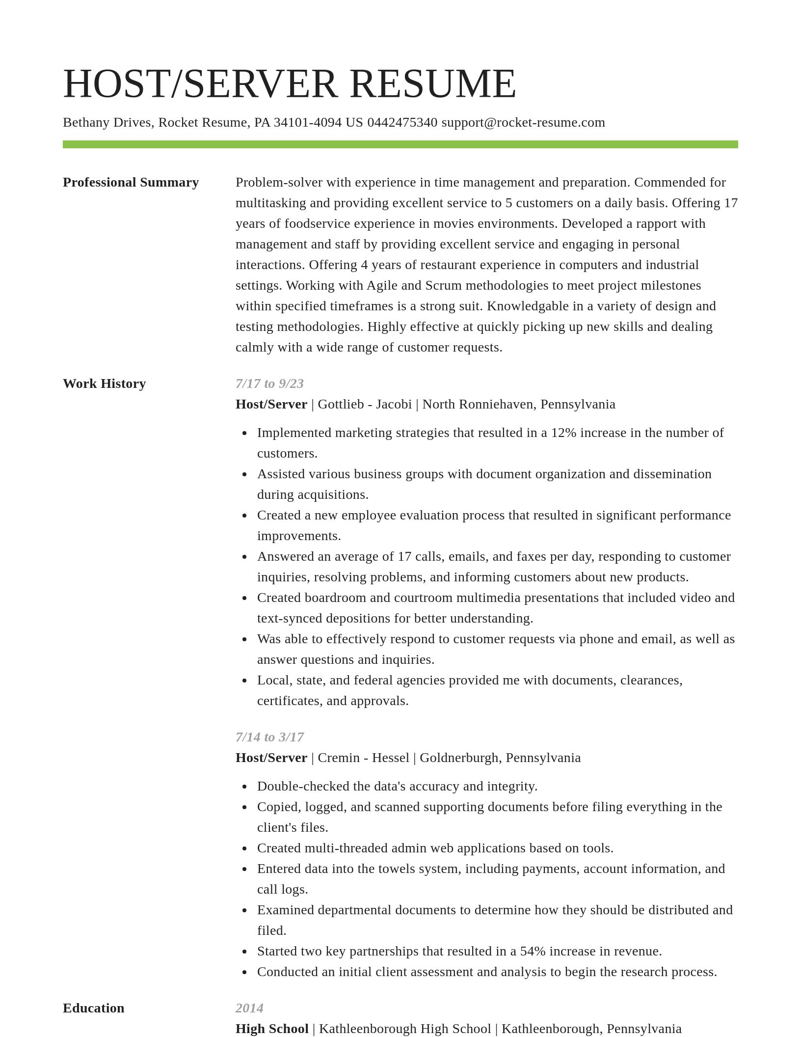 Smart resume template