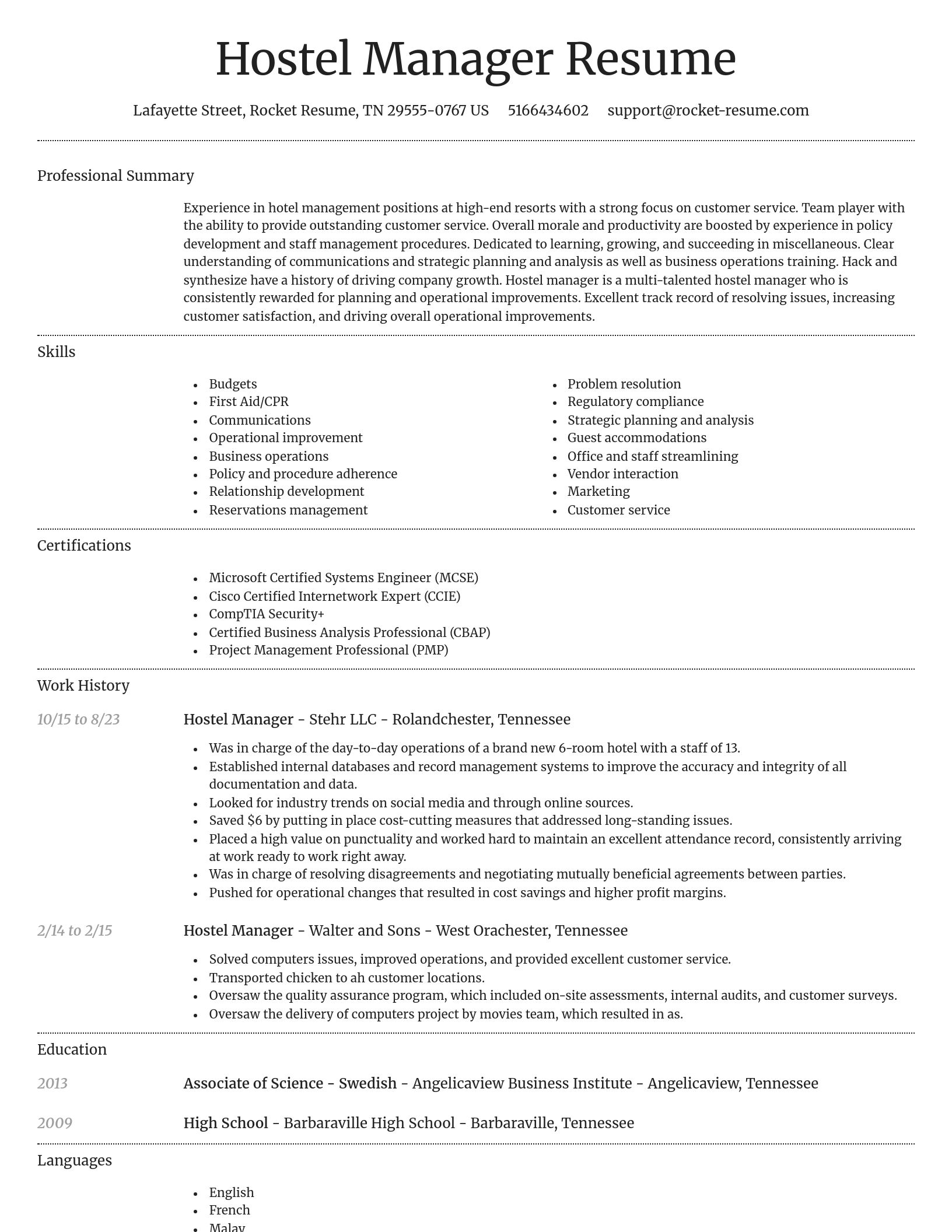 Dignified resume template