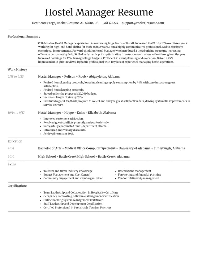 Dignified resume template