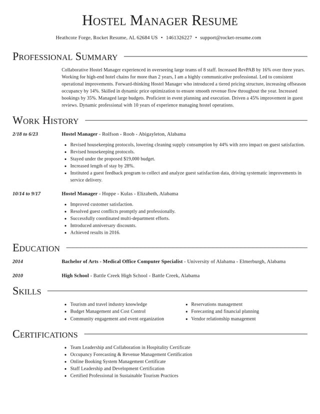Director resume template