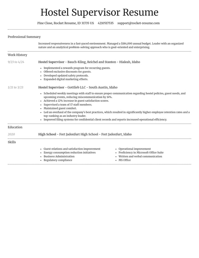 Dignified resume template