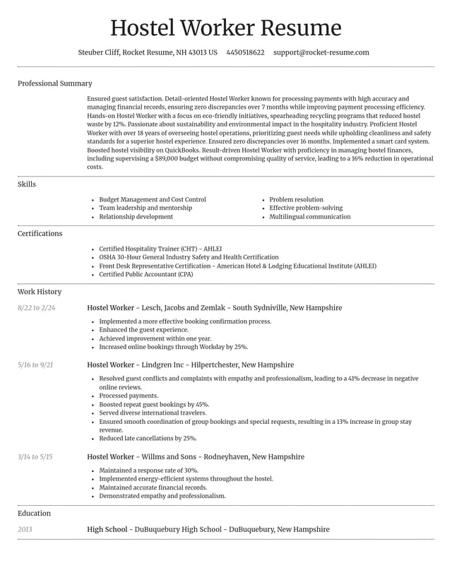 Dignified resume template