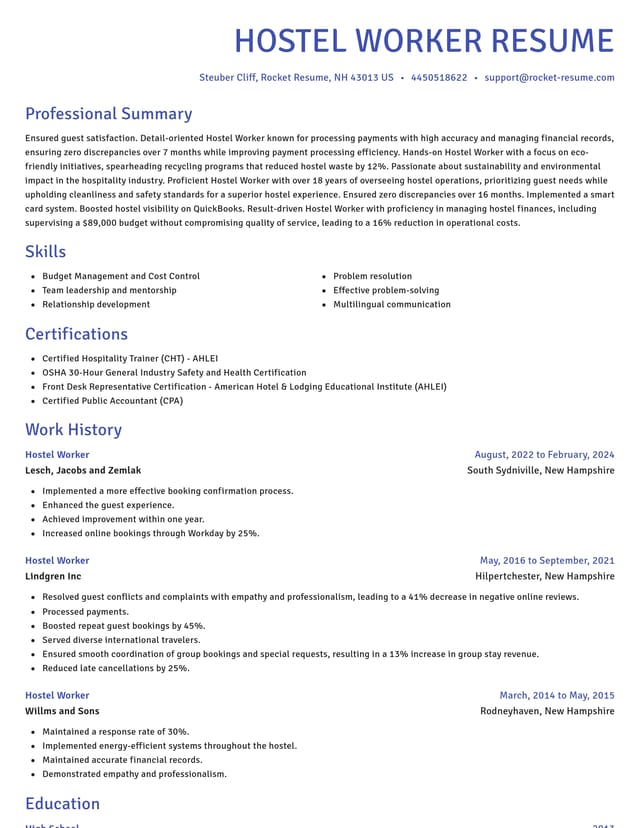 Novel resume template