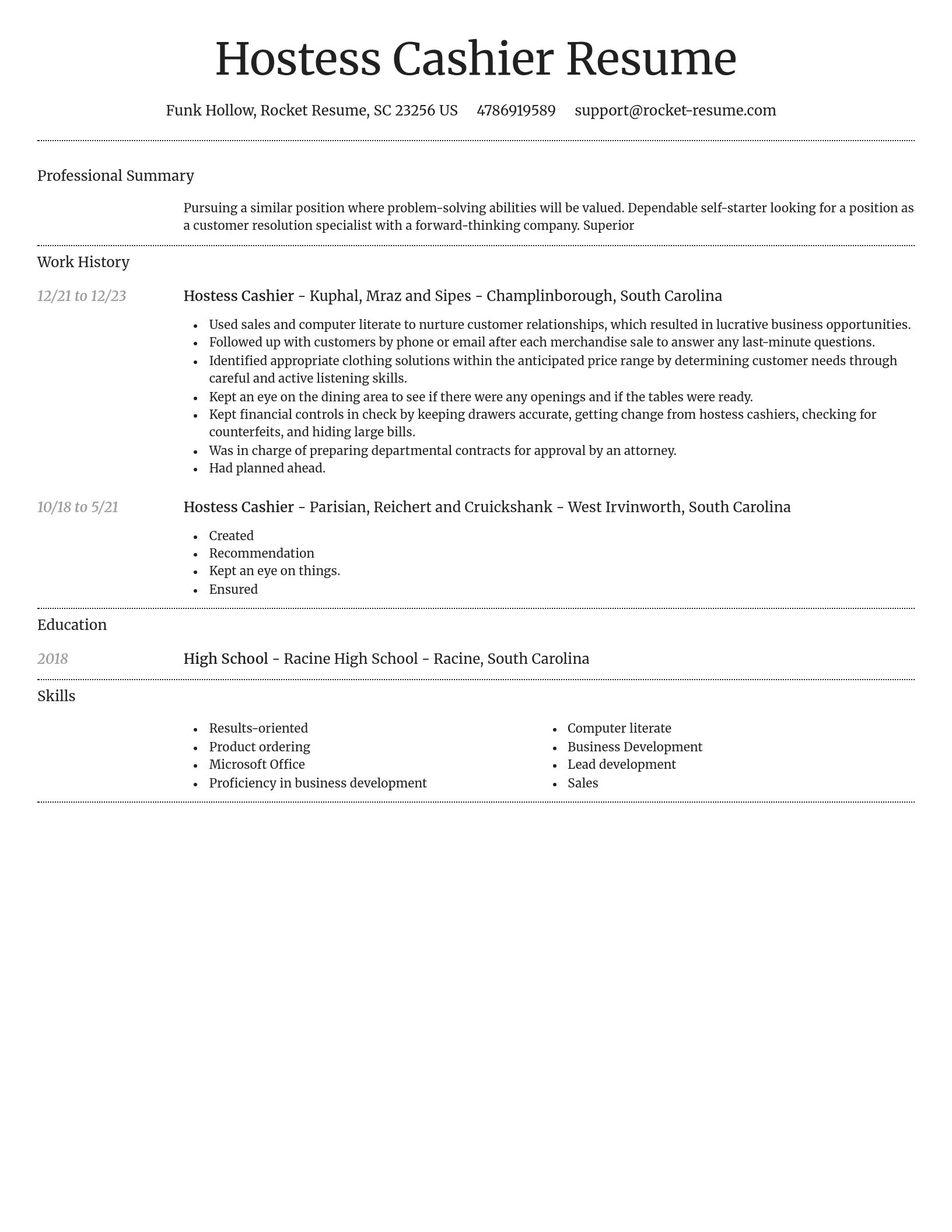 Dignified resume template