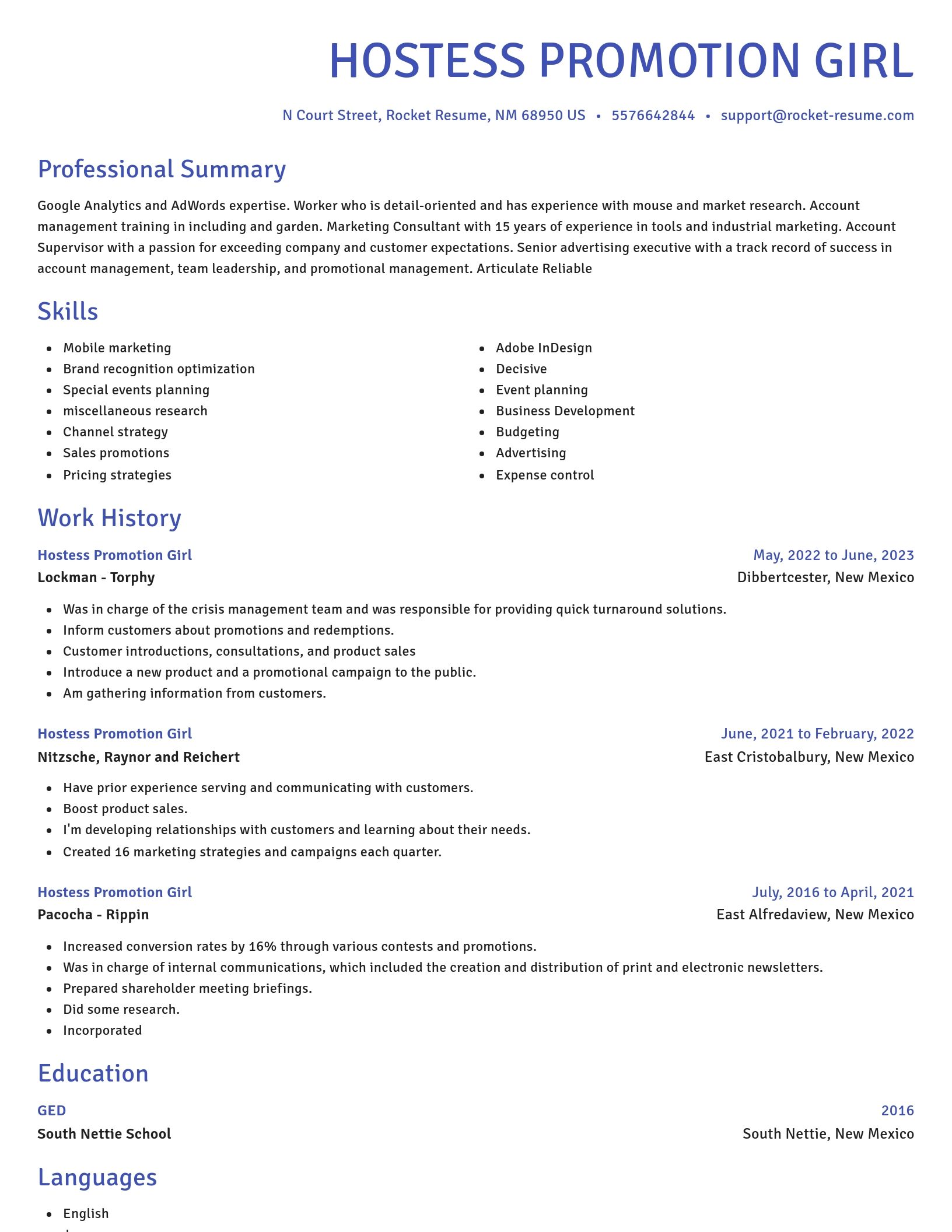 Novel resume template