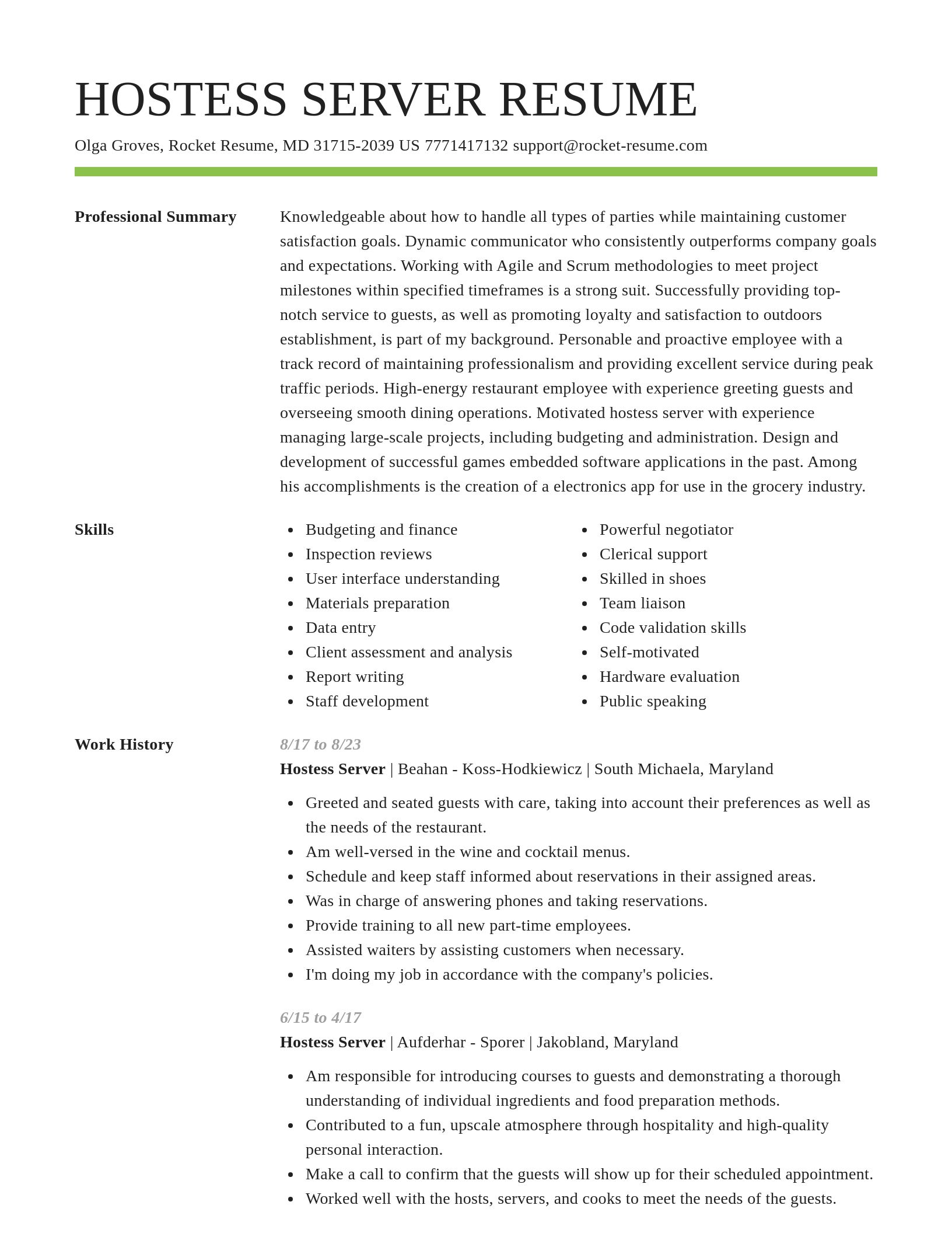 Smart resume template