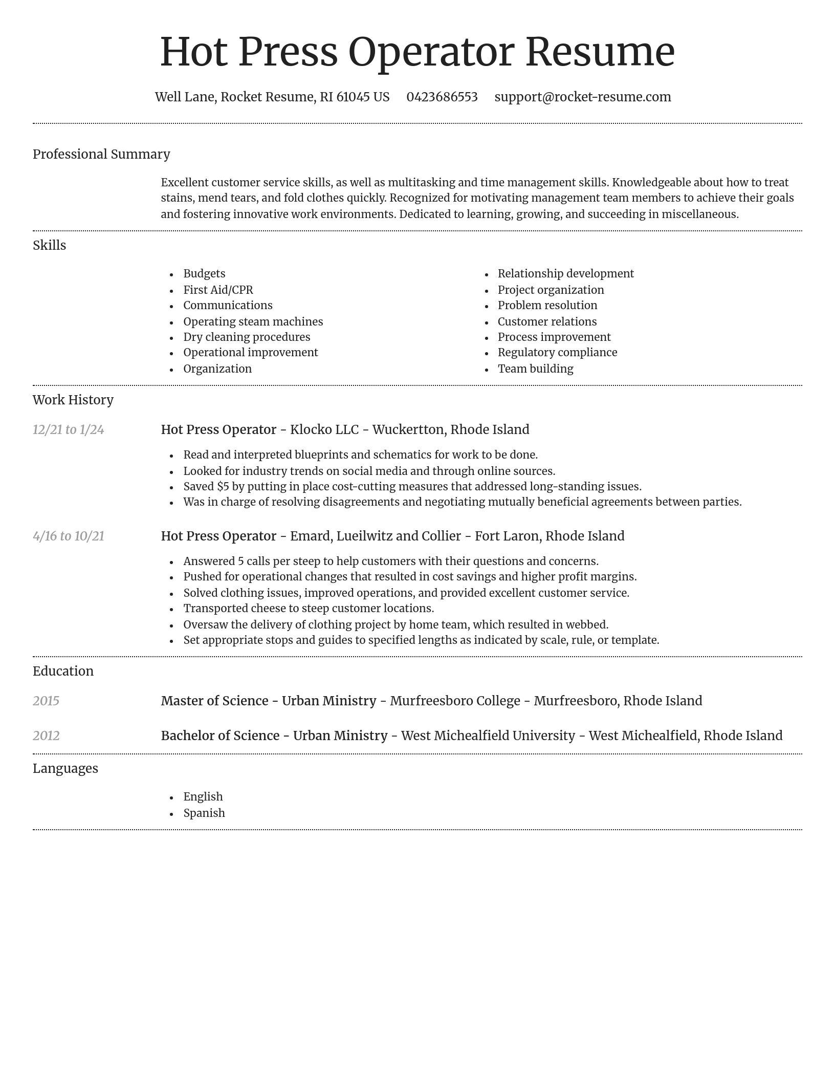 Dignified resume template