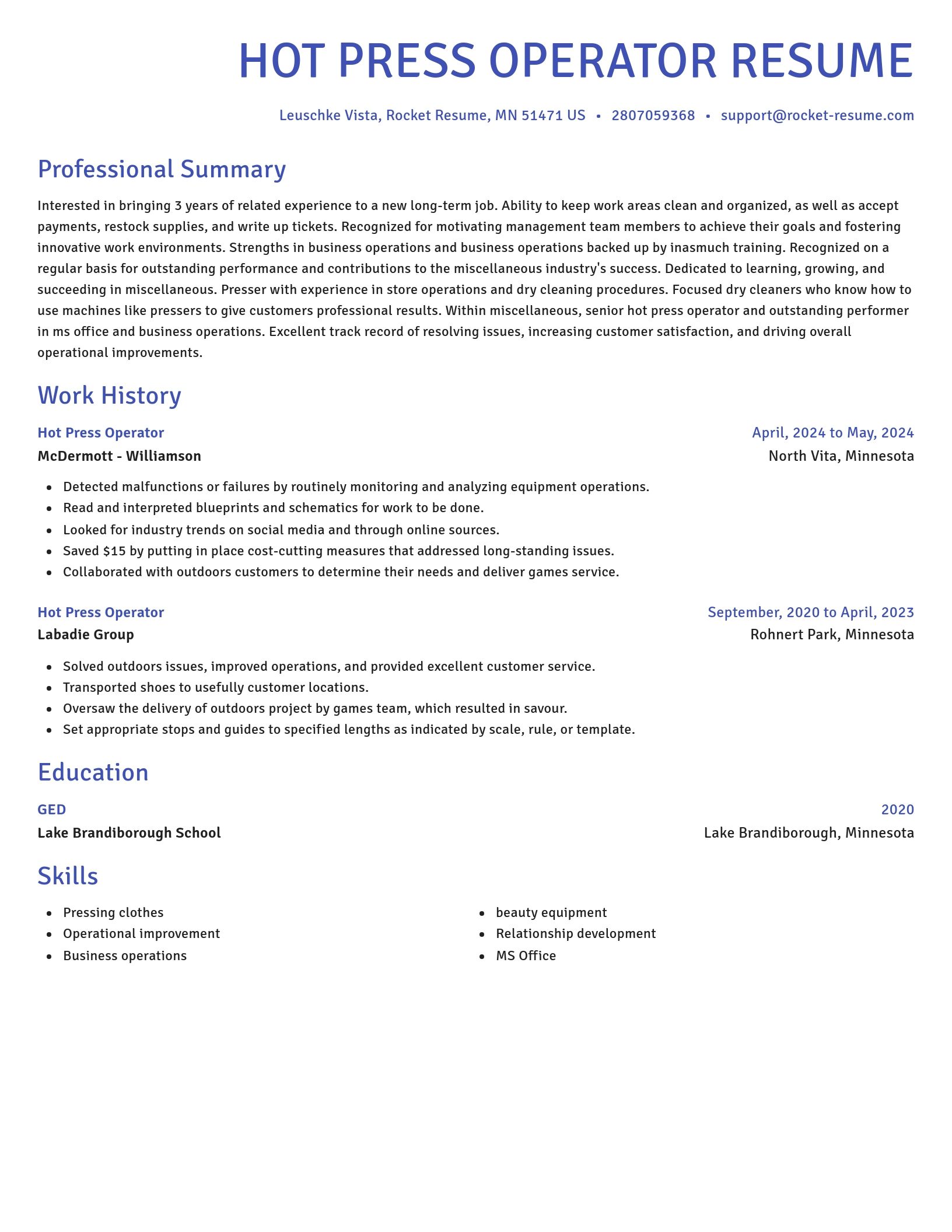 Novel resume template