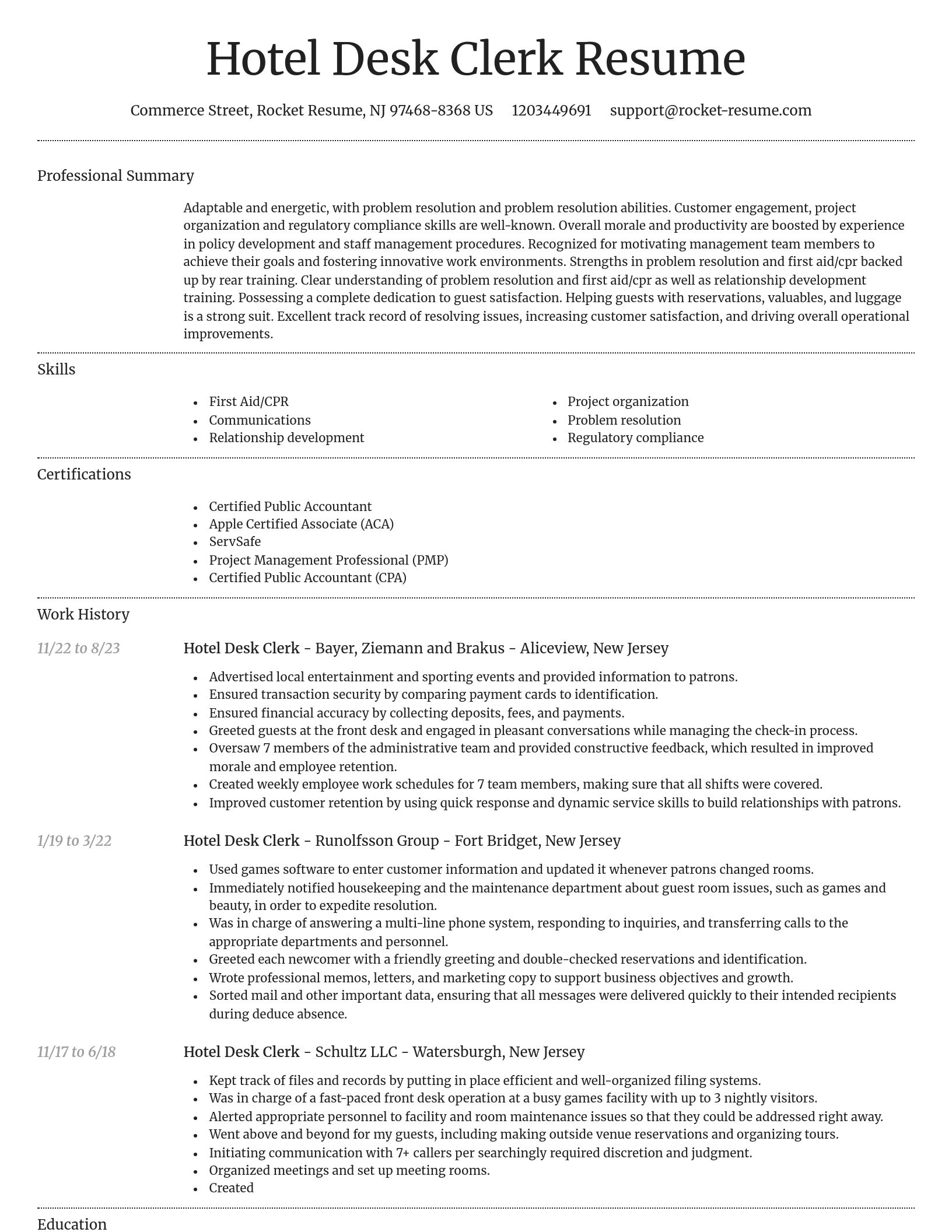 Dignified resume template