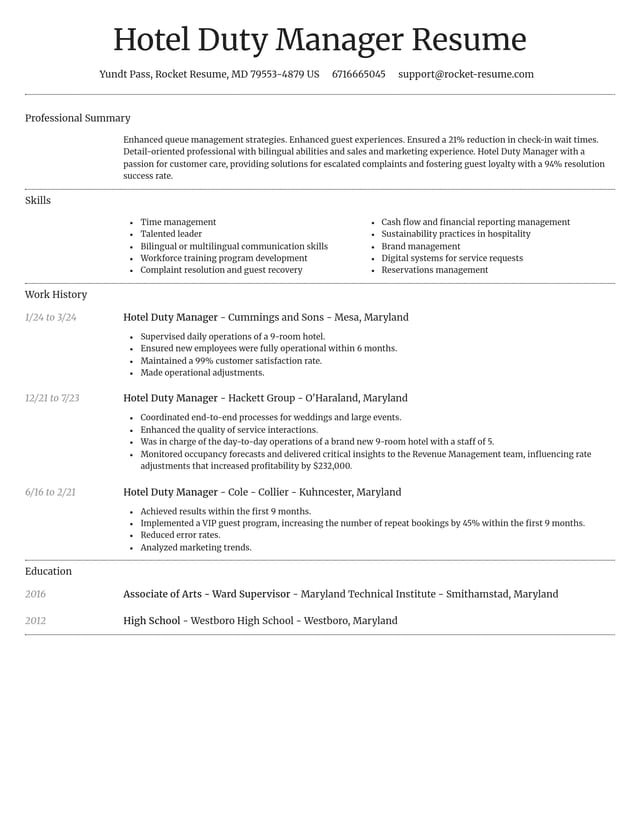 Dignified resume template
