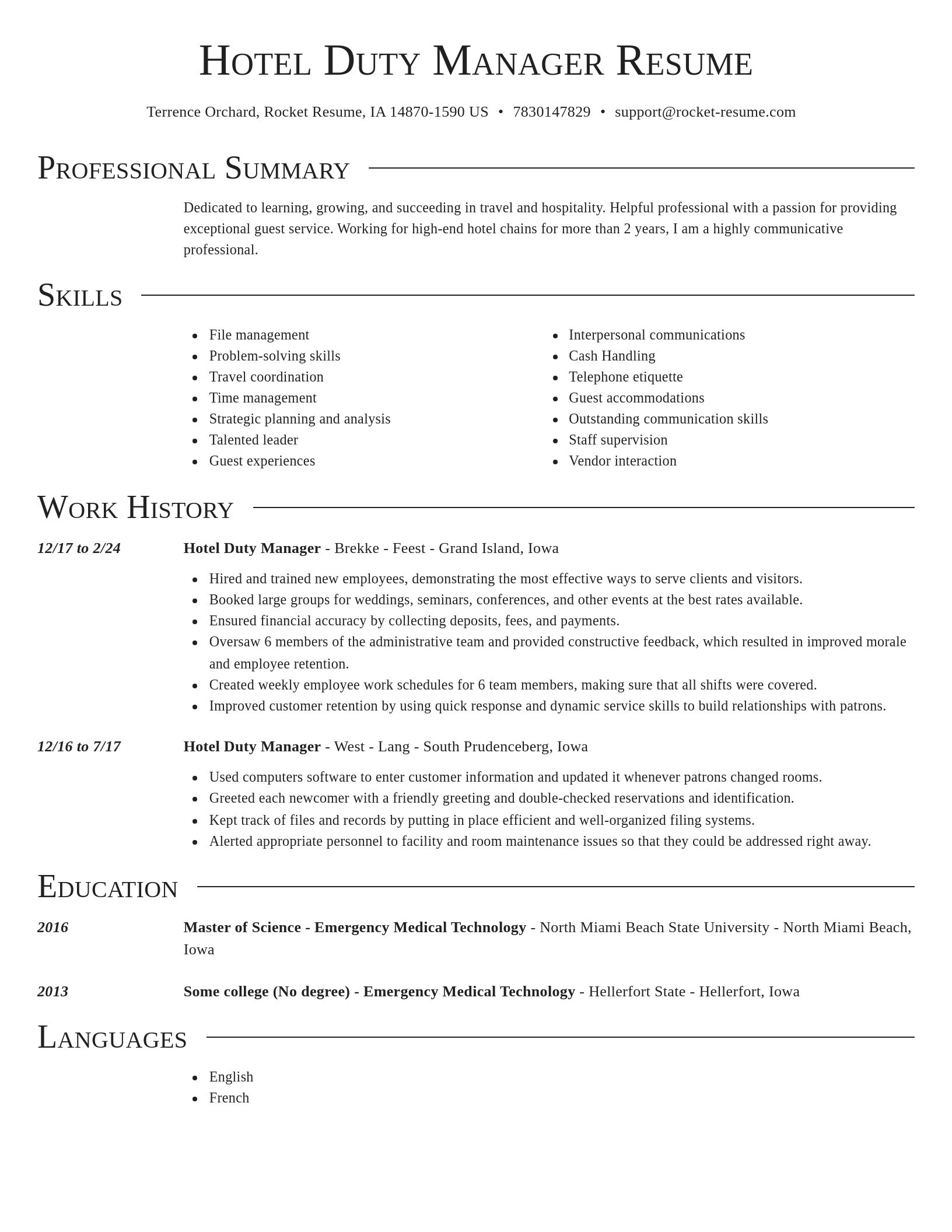 Director resume template