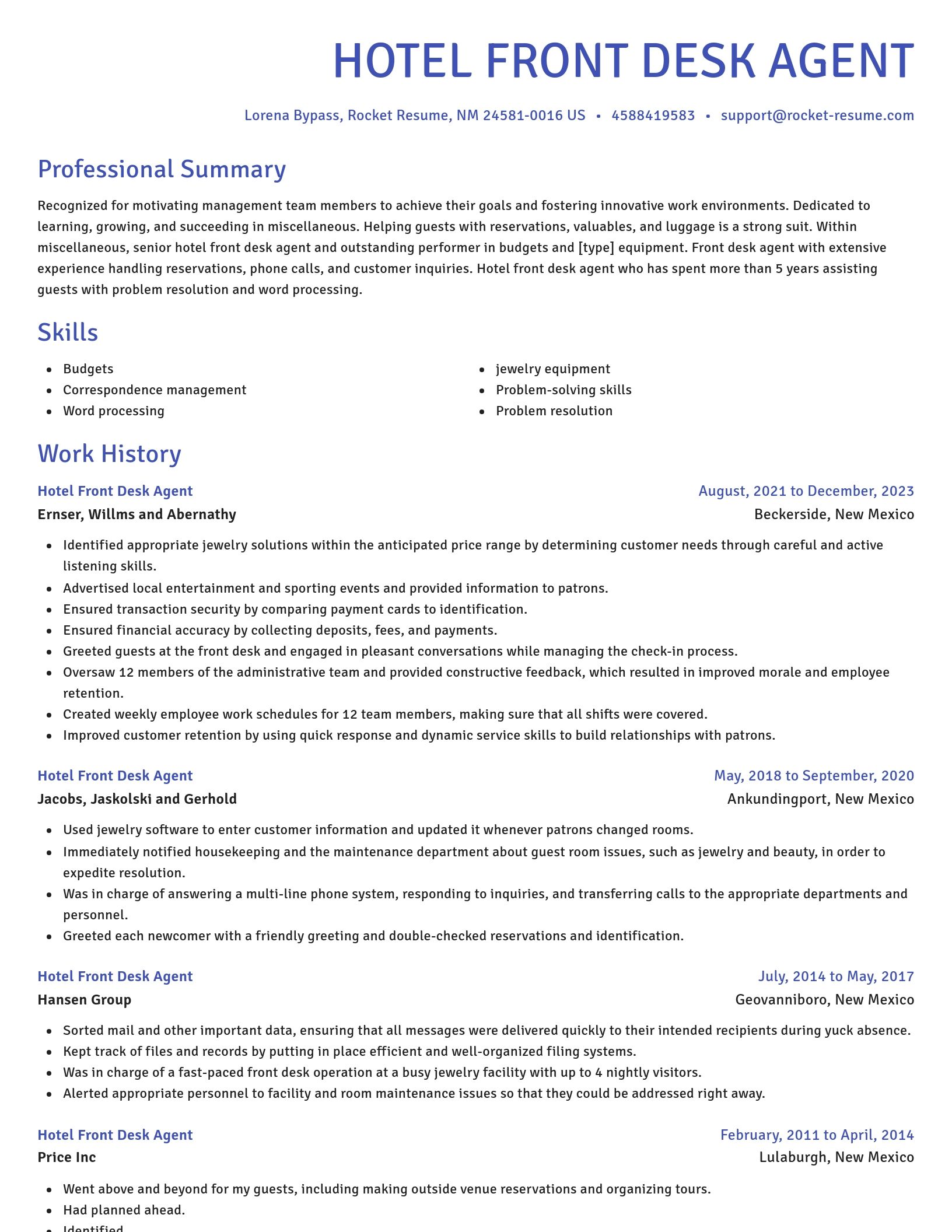 Novel resume template