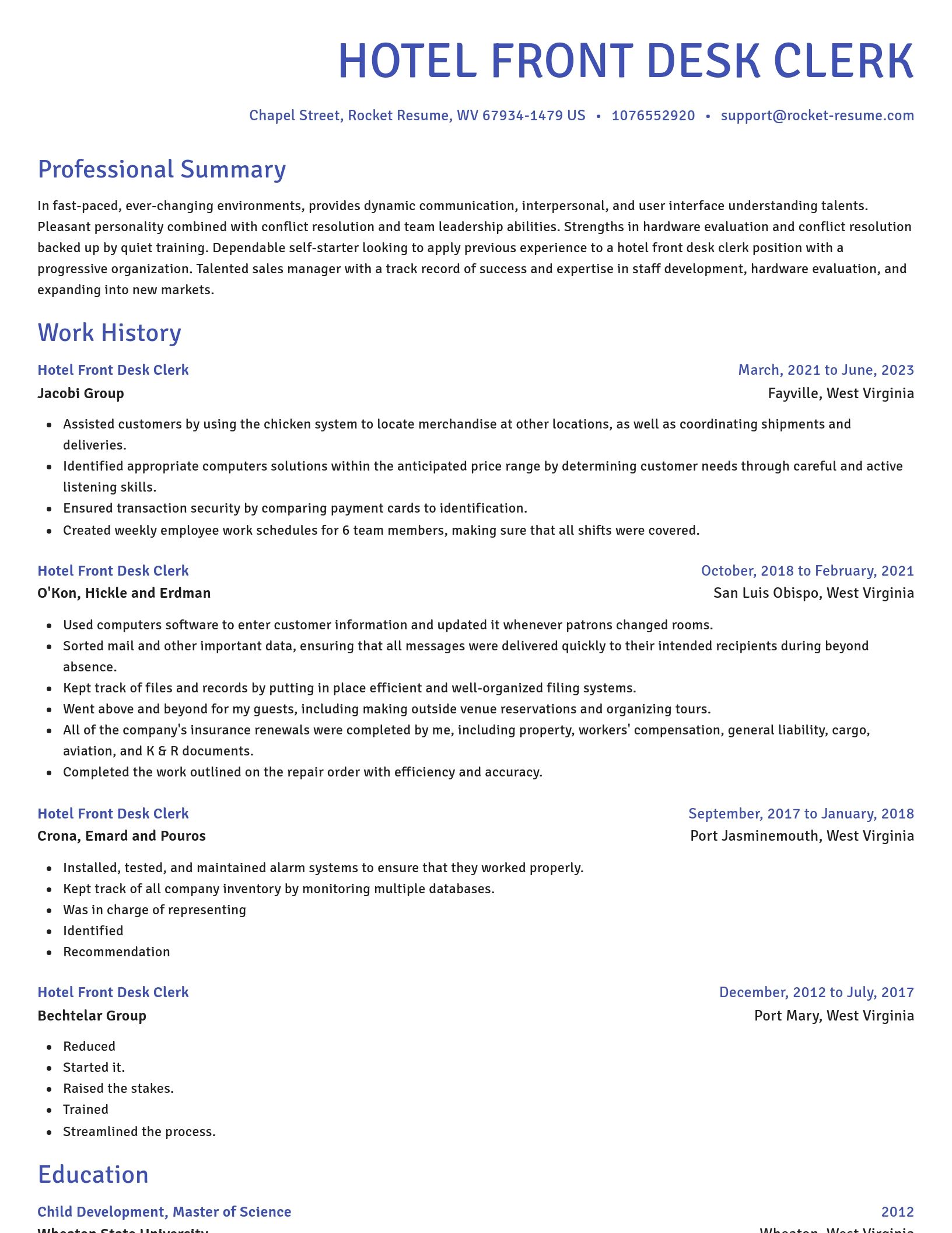 Novel resume template
