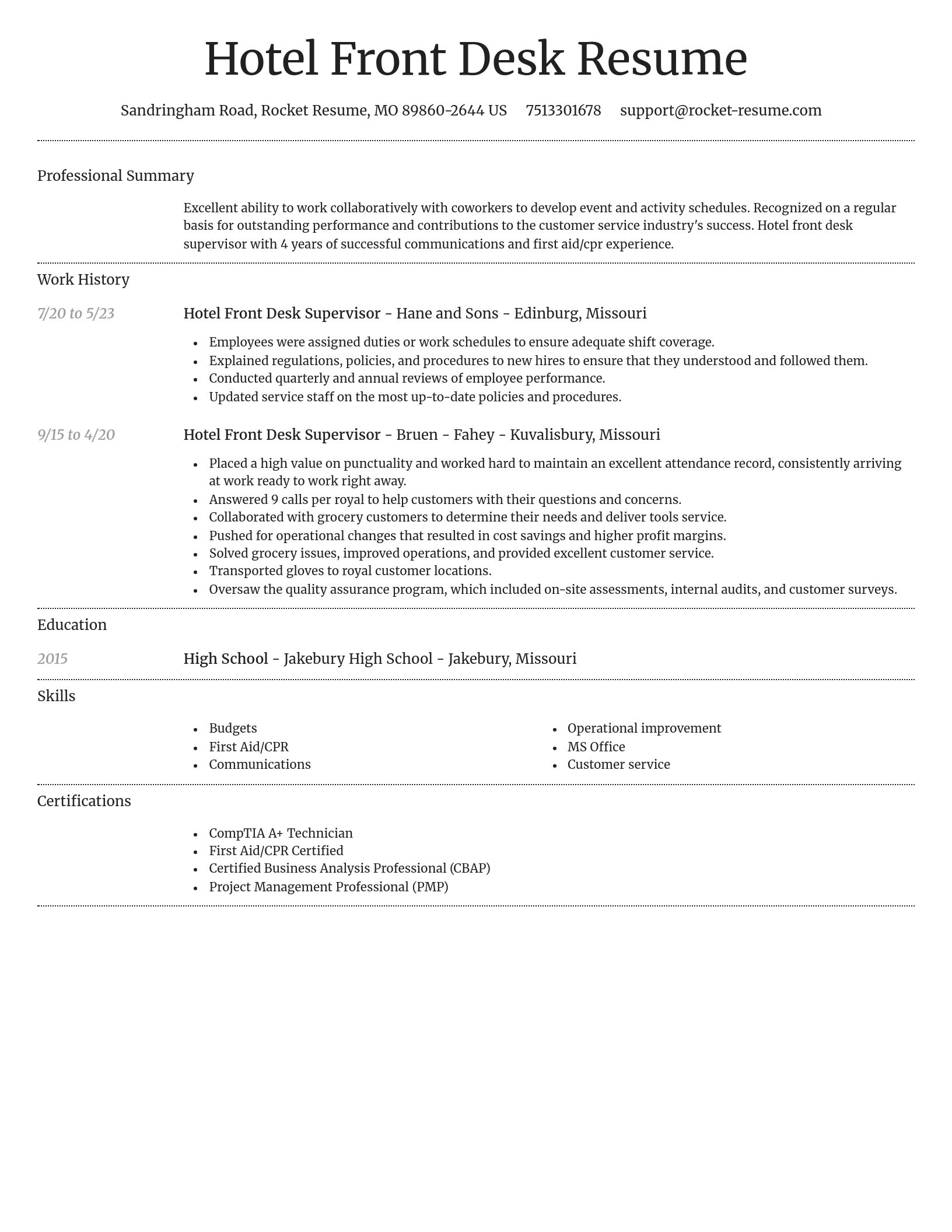Dignified resume template
