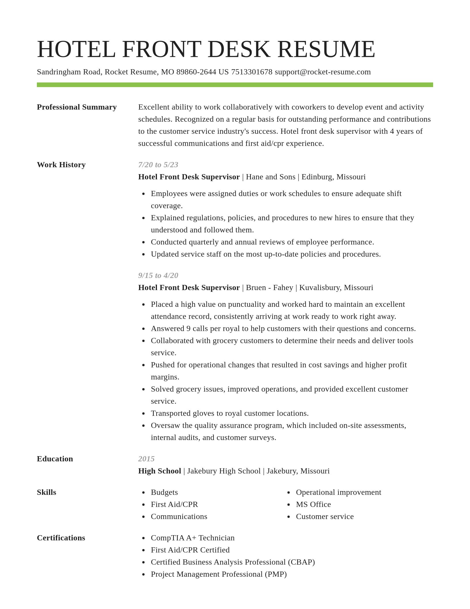 Smart resume template