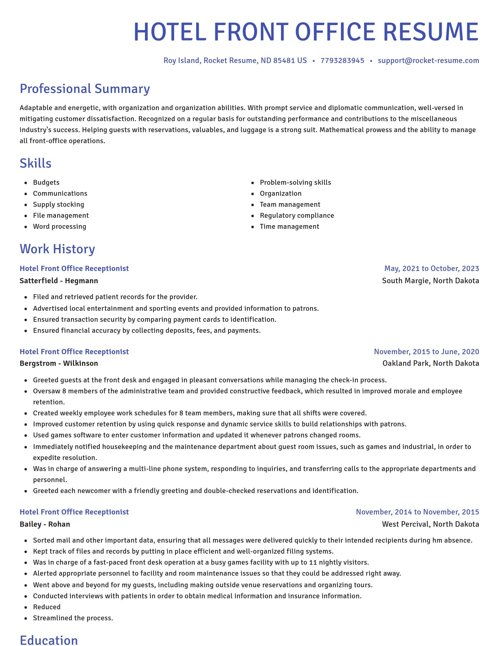 Novel resume template
